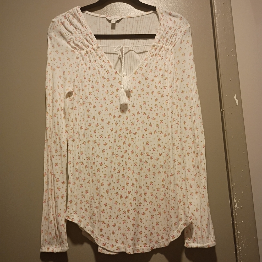 Floral White Blouse